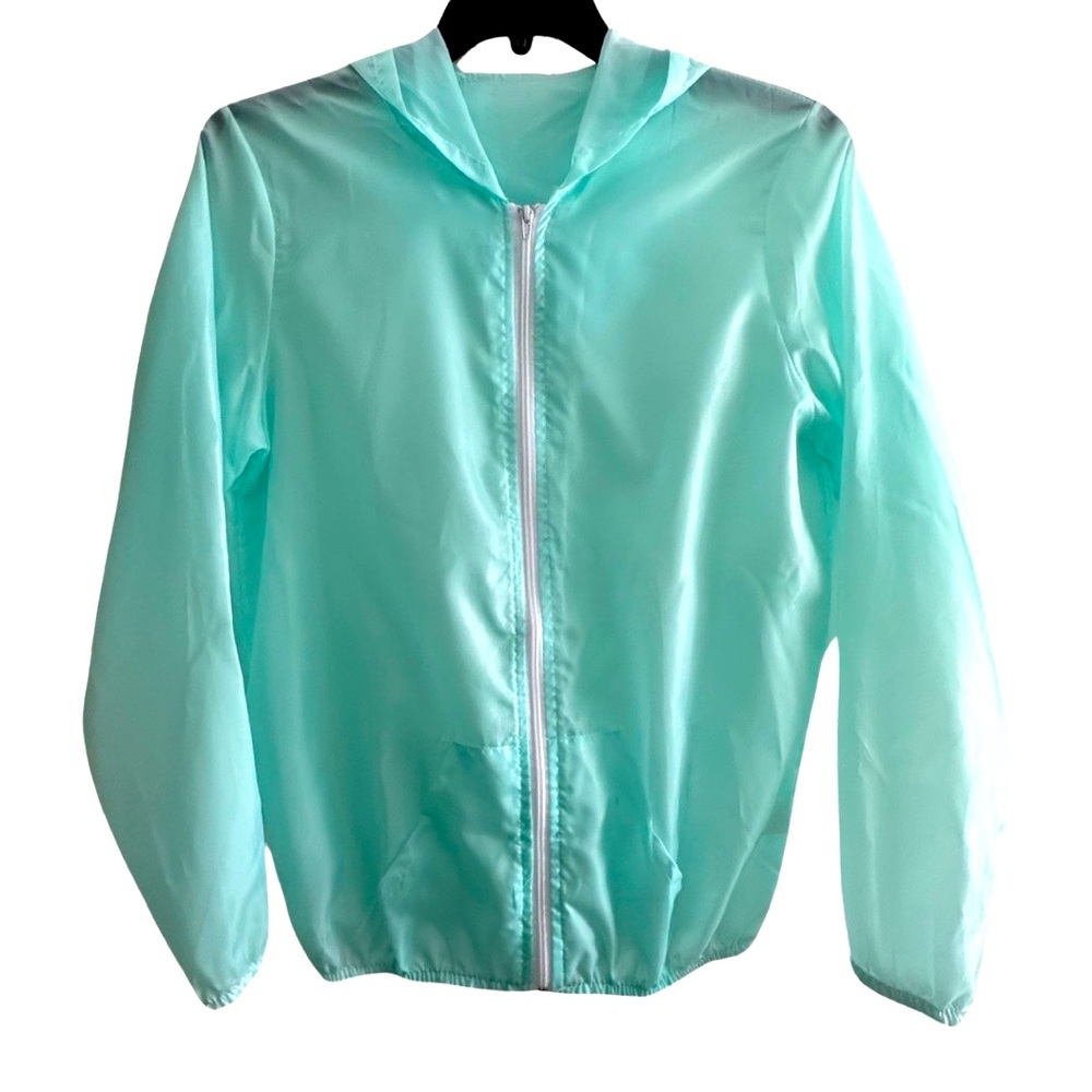 New Mint Green Windbreaker Zipper Jacket